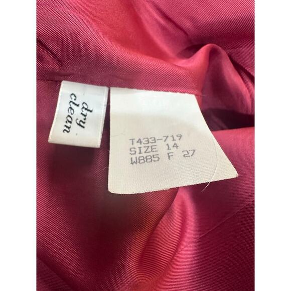 Vintage 80s Pendleton Wool Lined Plaid Cardigan Jacket Size 14 Raspberry Preppy - Picture 7 of 7